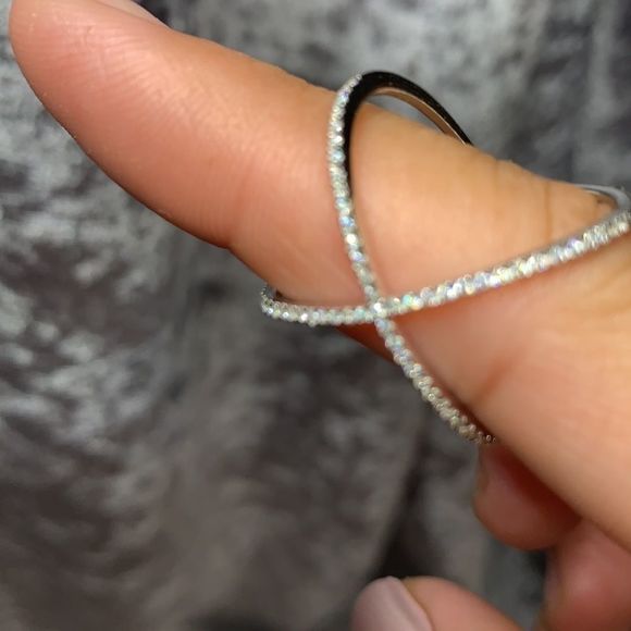 X micropaved diamond saintly minimalist ring - Picture 12 of 12